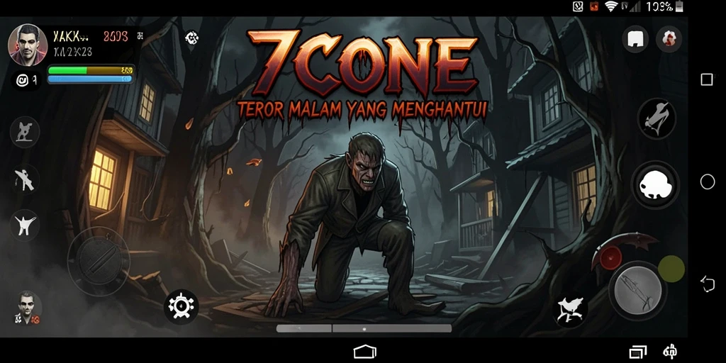 Tampilan seram dari gameplay 7CONE yang menegangkan.