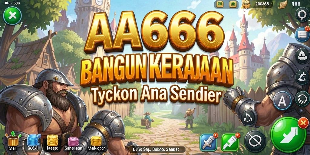 Screenshot gameplay AA666 menampilkan berbagai pilihan bisnis dan pembangunan.