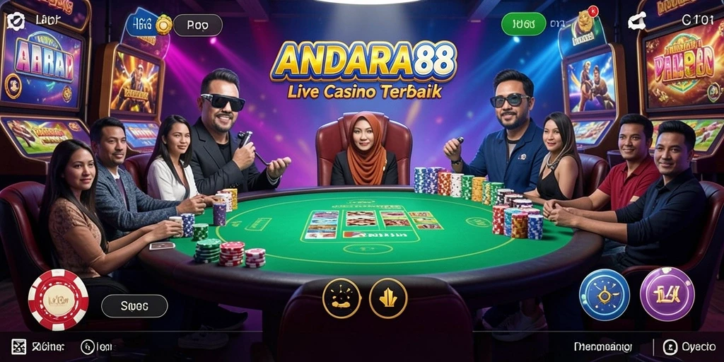 Screenshot gameplay ANDARA88 dengan dealer langsung.