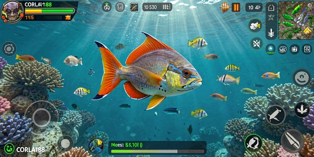 Tampilan gameplay Tembak Ikan yang seru dan menantang.