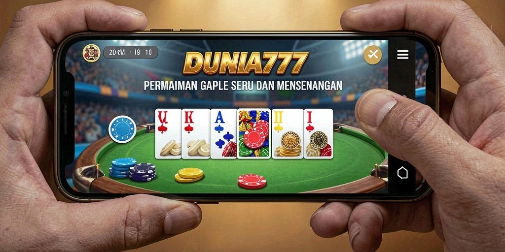 Tampilan gameplay seru dalam permainan Gaple DUNIA777.