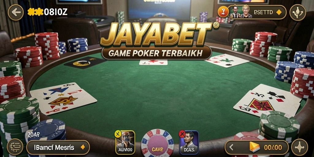 Screenshot JAYABET menunjukkan pemain sedang berkompetisi di meja poker.