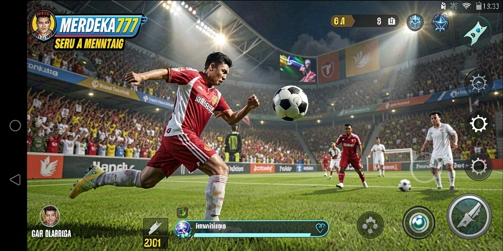Tampilan gameplay MERDEKA777 yang penuh aksi olahraga.