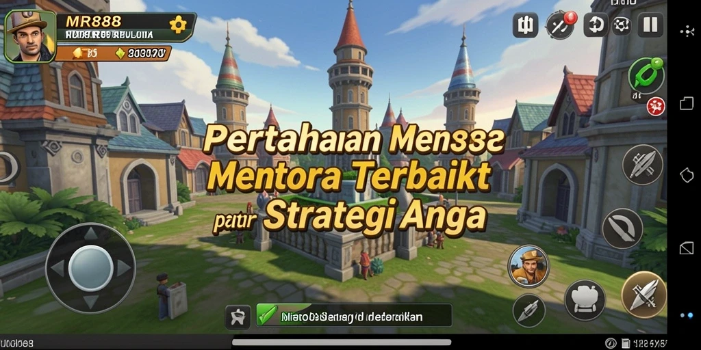 Tampilan gameplay menara pertahanan yang seru dan menantang di MR888.
