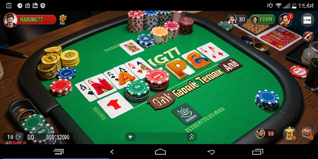 Tampilan gameplay seru NABUNG77 dengan tampilan papan Gaple yang menarik.