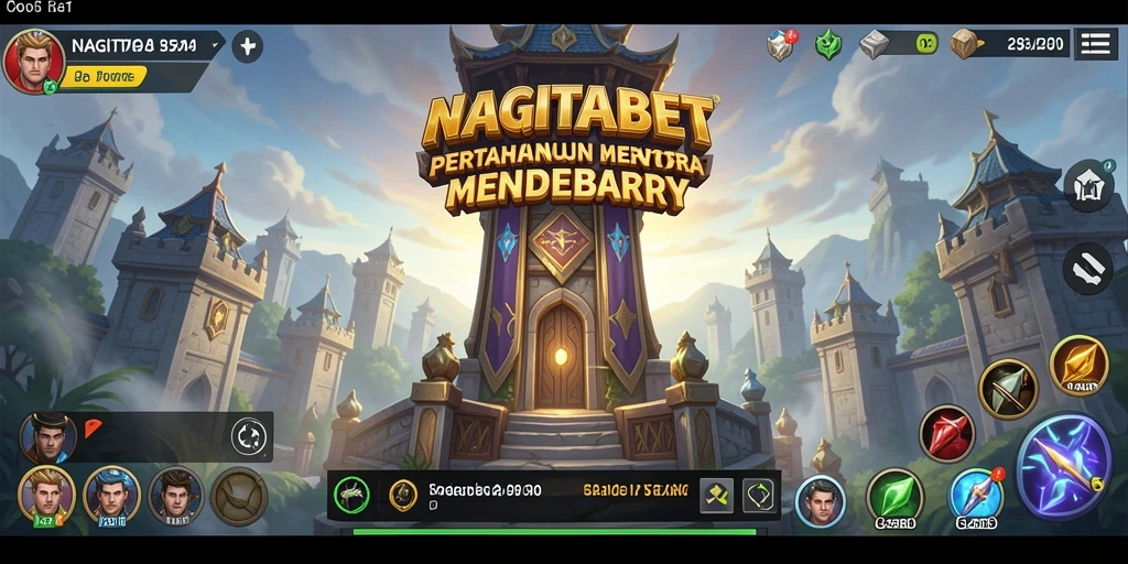 Tampilan gameplay mendebarkan dalam NAGITABET Tower Defense.