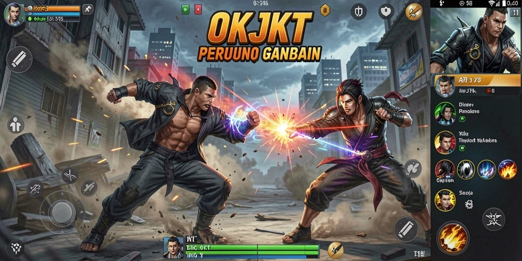 Tampilan gameplay seru dengan aksi pertarungan yang mendebarkan.