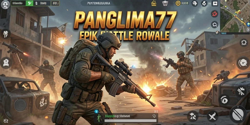 Tampilan pertarungan seru di PANGLIMA77 dalam mode Battle Royale.
