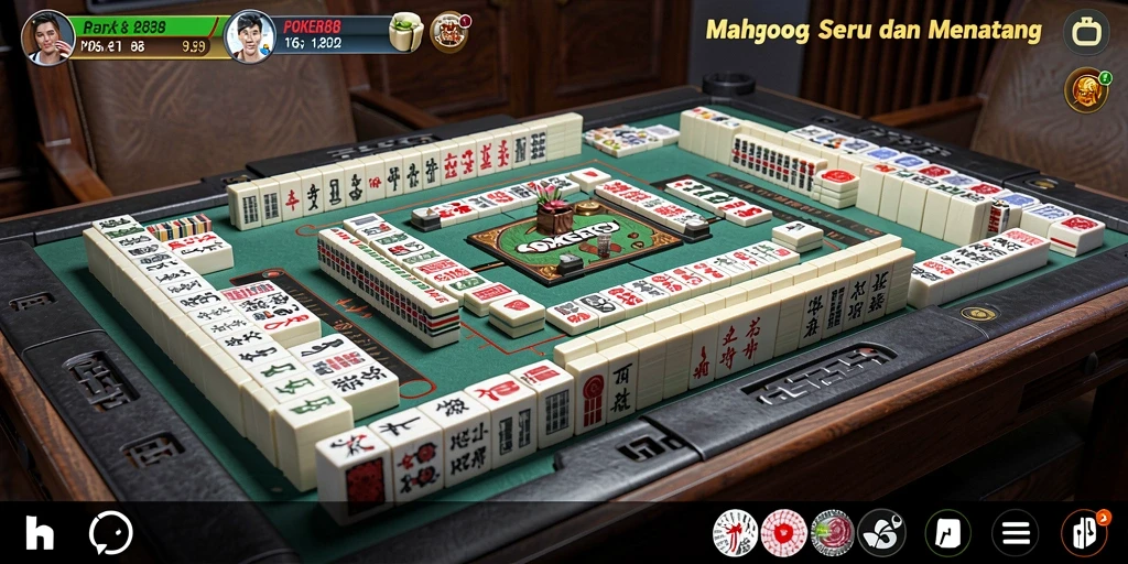 Screenshot POKER88 menampilkan gameplay Mahjong yang menegangkan dan interaktif.