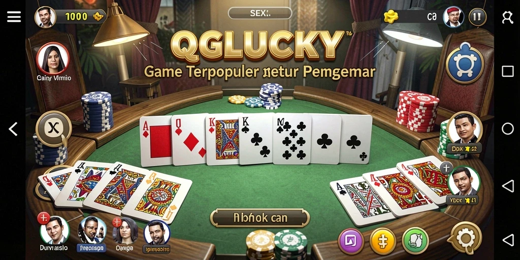 Screenshot gameplay QGLUCKY menunjukkan serunya bermain Domino.
