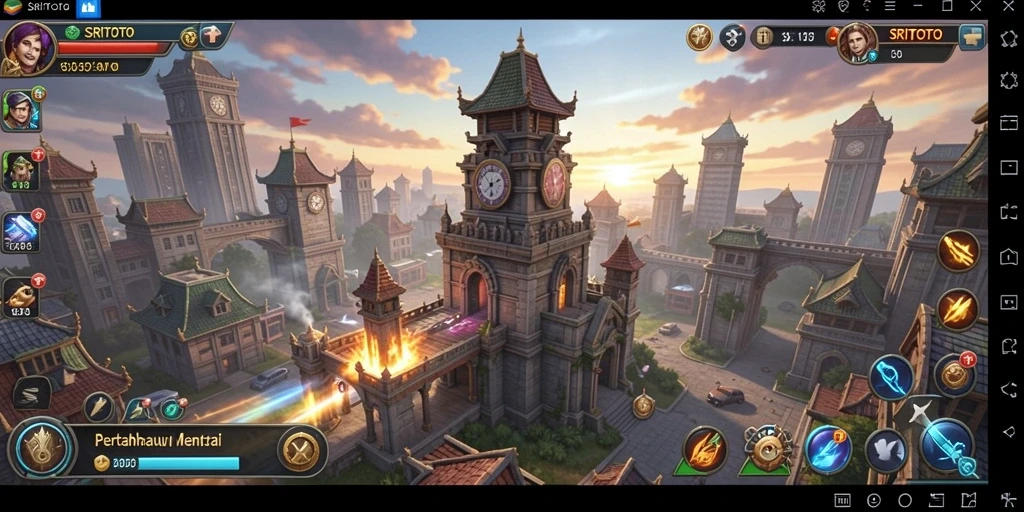 Tampilan gameplay SRITOTO yang penuh aksi dalam Tower Defense.