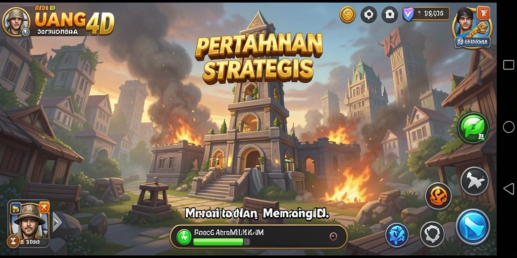 Screenshot UANG4D menampilkan momen seru dalam gameplay Tower Defense yang intens.