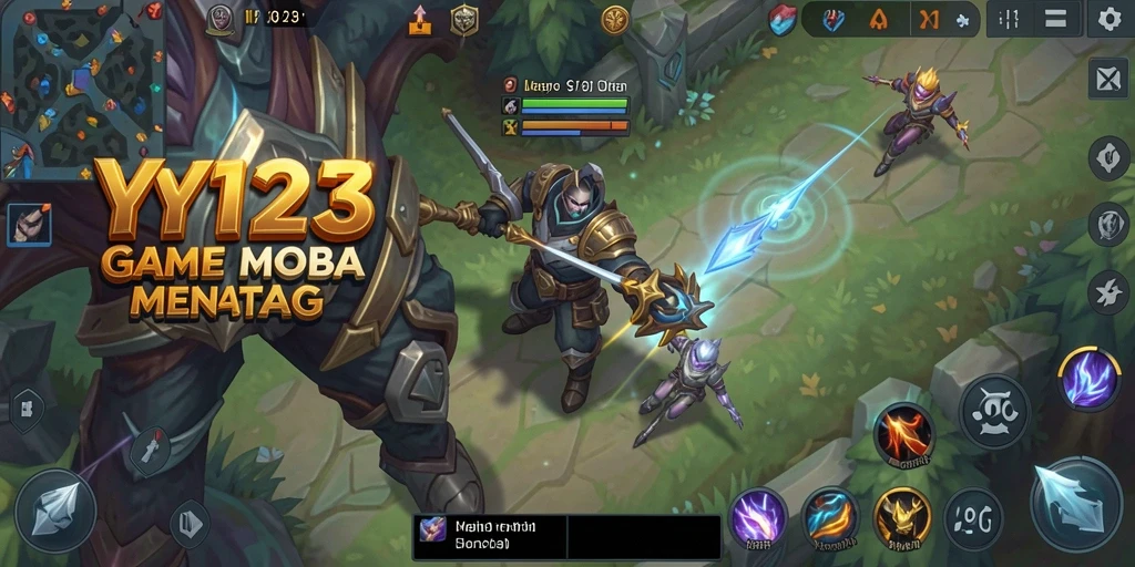Tampilan gameplay intens dari YY123 dengan pertarungan tim.